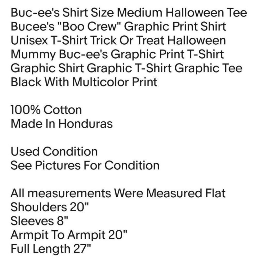Buc-ee's Shirt Size Medium Halloween Tee Bucee's "Boo Crew" Graphic Print Shirt - Picture 2 of 6